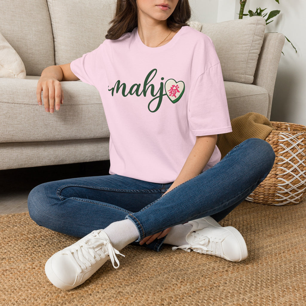 Mahj Green Script T-Shirt