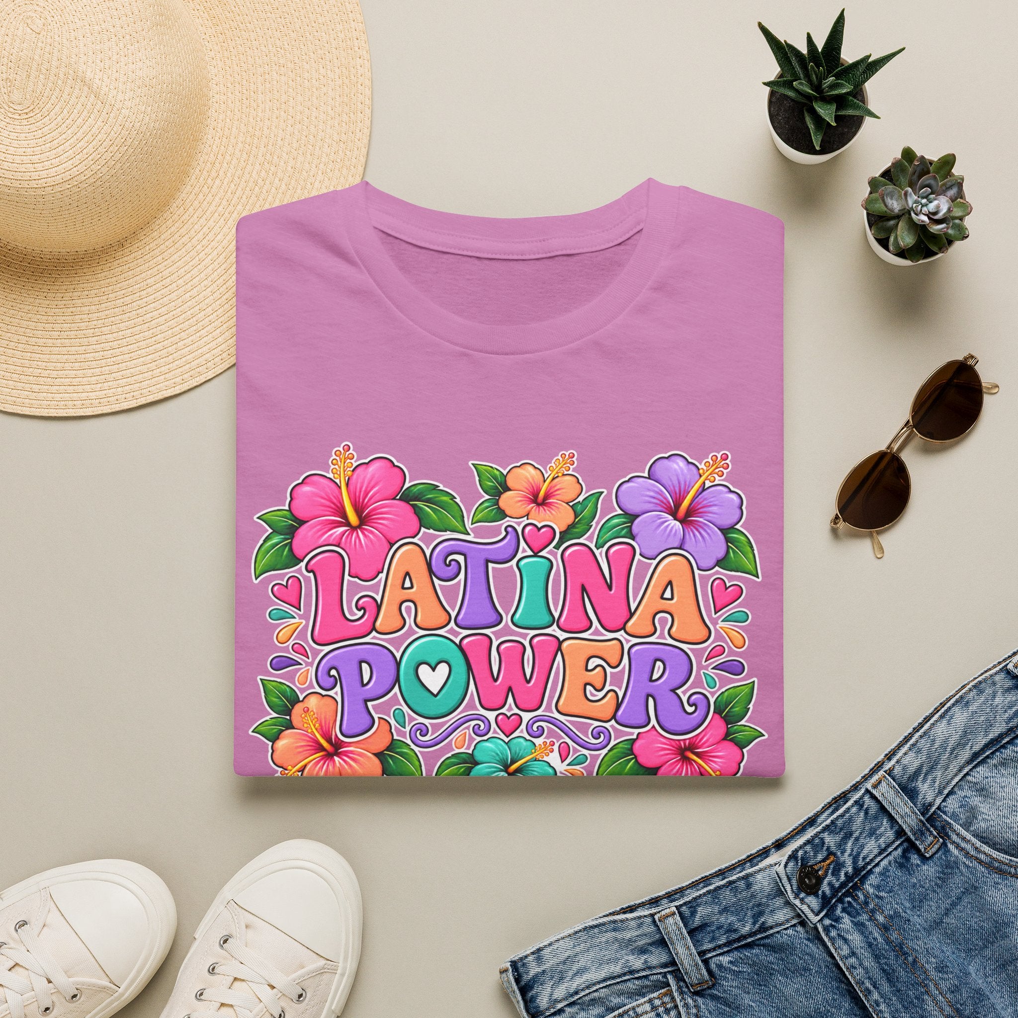 Latina Power Floral Retro T-Shirt