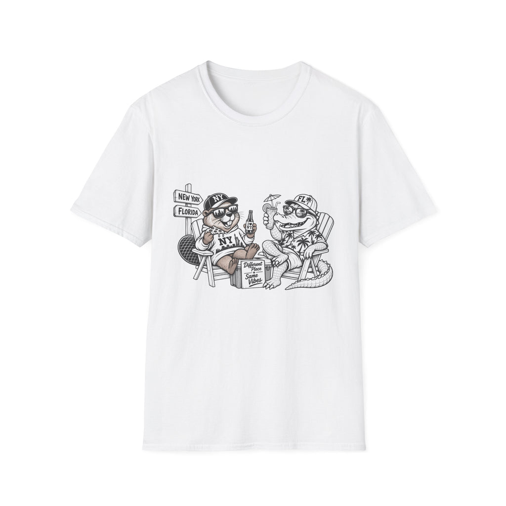 NY Beaver Meets FL Gator Same Vibes Different Place T-Shirt