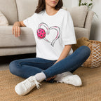 Pink Pickle Ball Heart T-Shirt