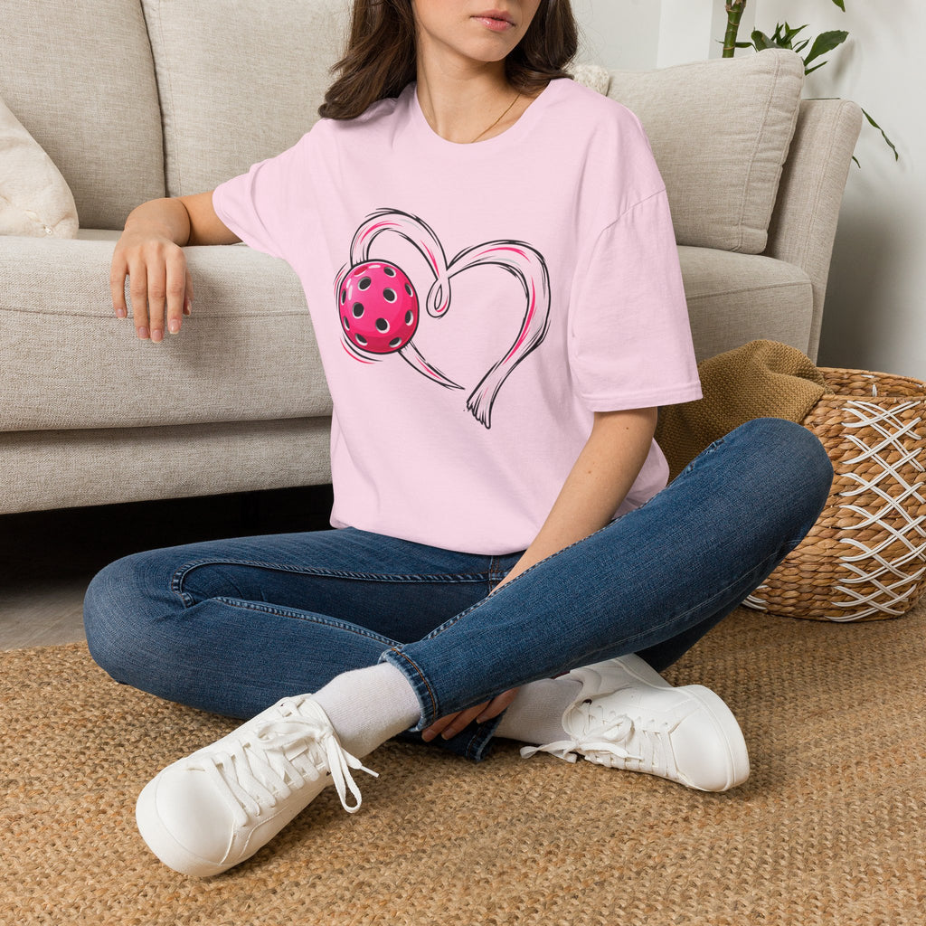 Pink Pickle Ball Heart T-Shirt