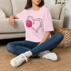 Pink Pickle Ball Heart T-Shirt