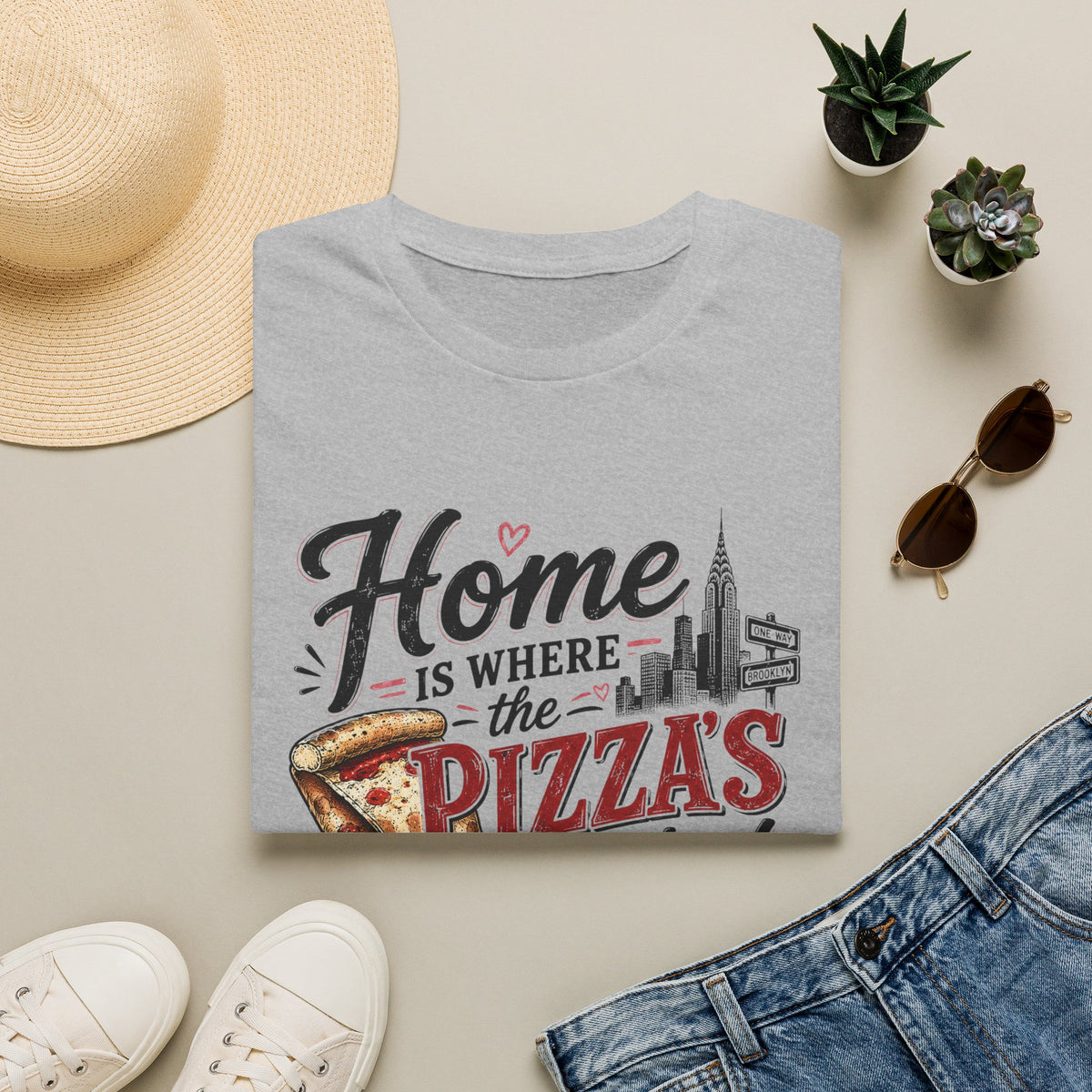 Home Is Where the Pizza Is Folded Right II T-Shirt