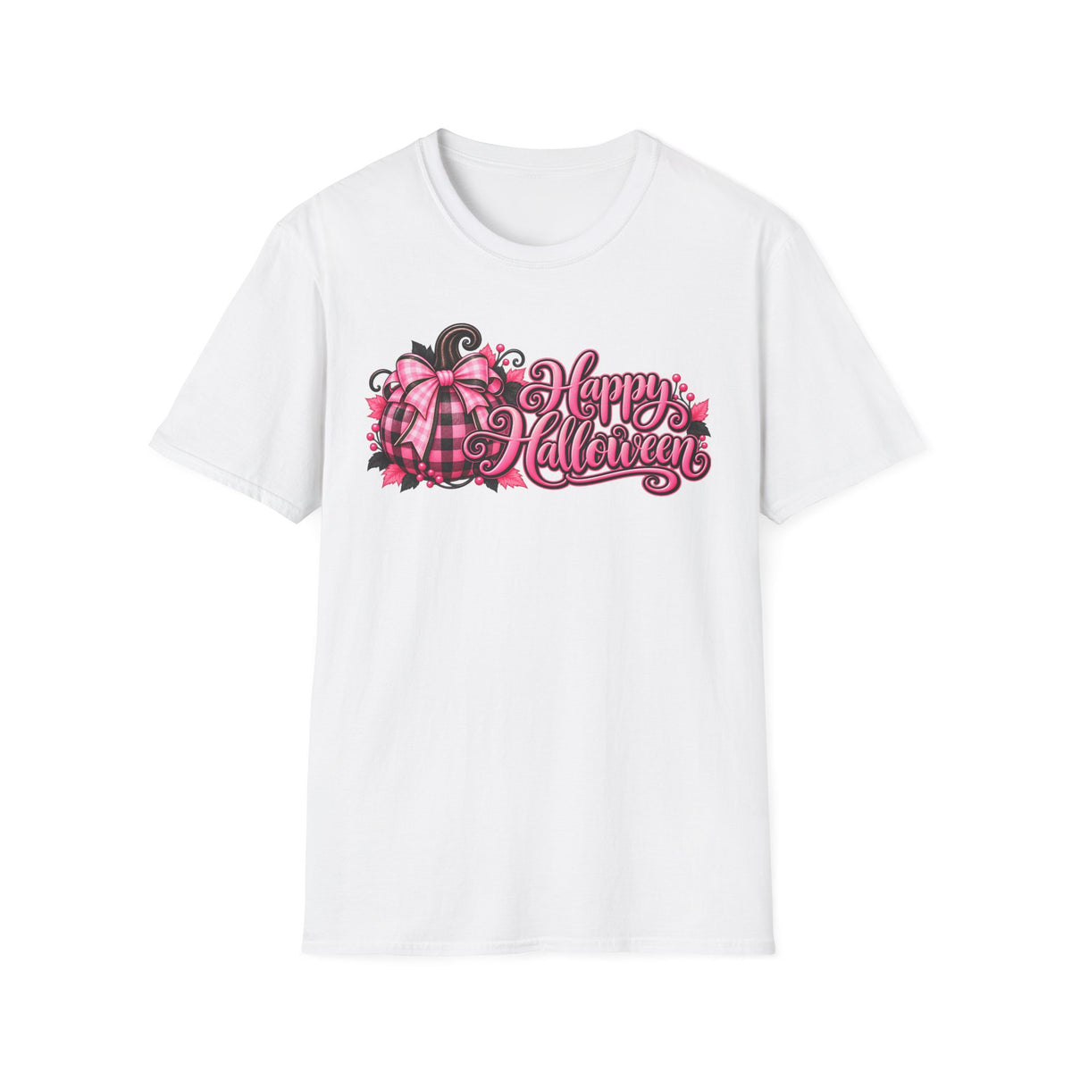 Happy Halloween Plaid Pumpkin T-Shirt