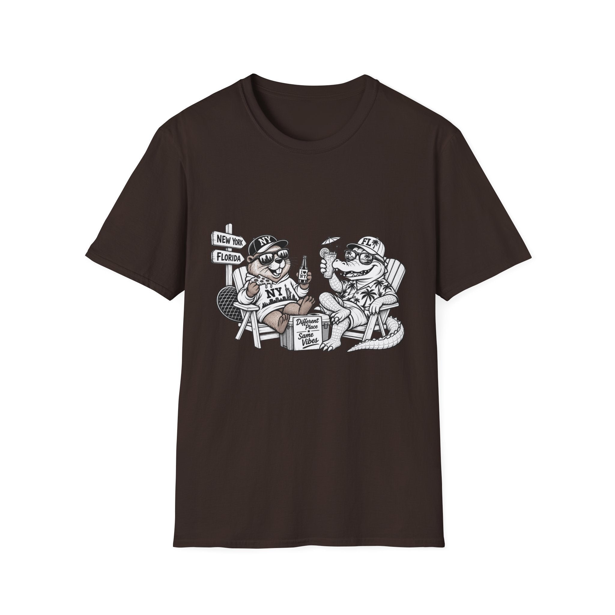 NY Beaver Meets FL Gator Same Vibes Different Place T-Shirt