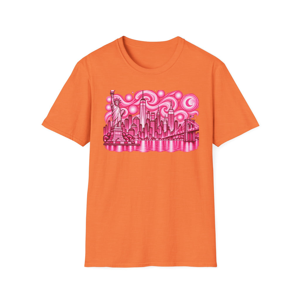 Pink New York City Skyline T-Shirt