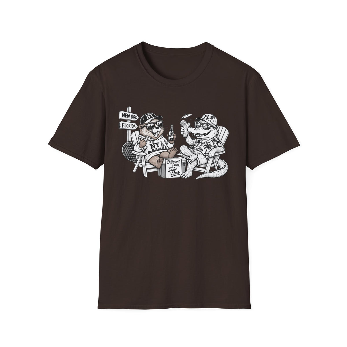 NY Beaver Meets FL Gator Same Vibes Different Place T-Shirt