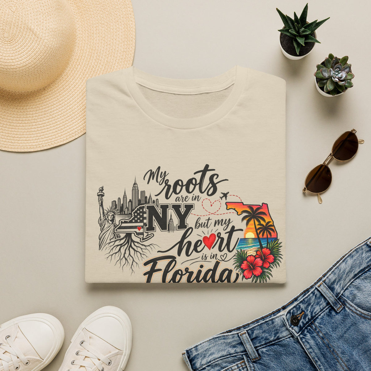 My Roots are in NY and My Heart is in FL II T-Shirt