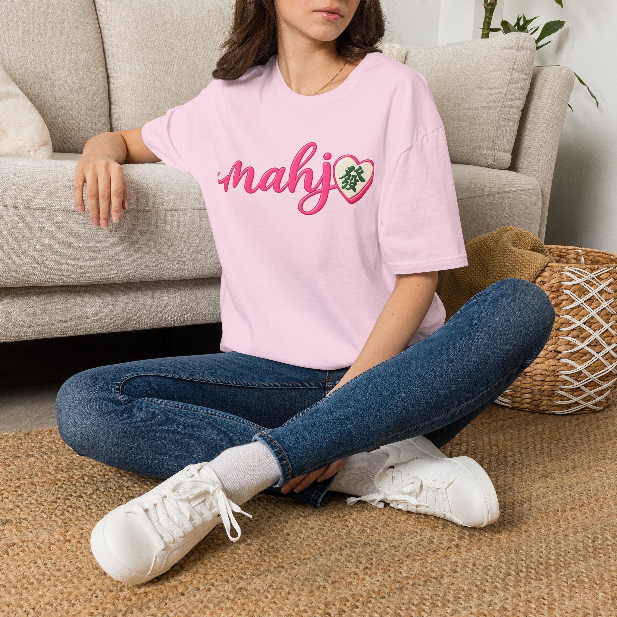 Mahj Pink Script T-Shirt
