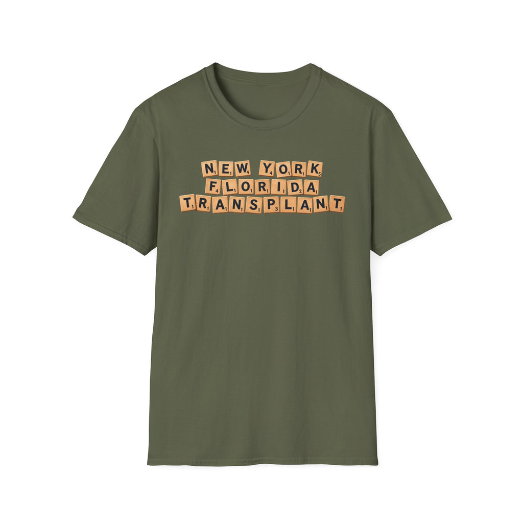 NY to FL Scrabble Tile T-Shirt