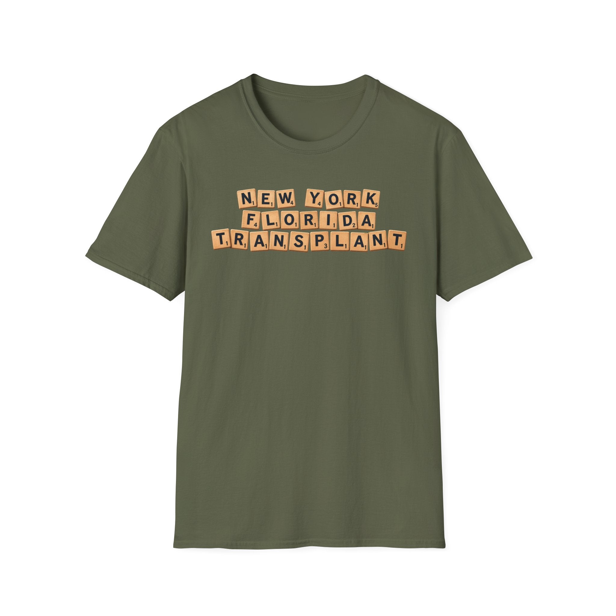 NY to FL Scrabble Tile T-Shirt