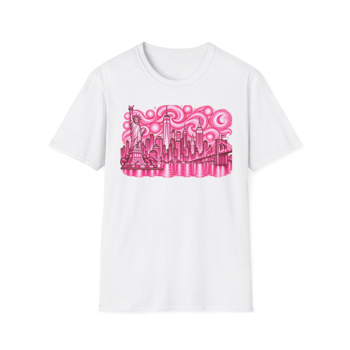 Pink New York City Skyline T-Shirt