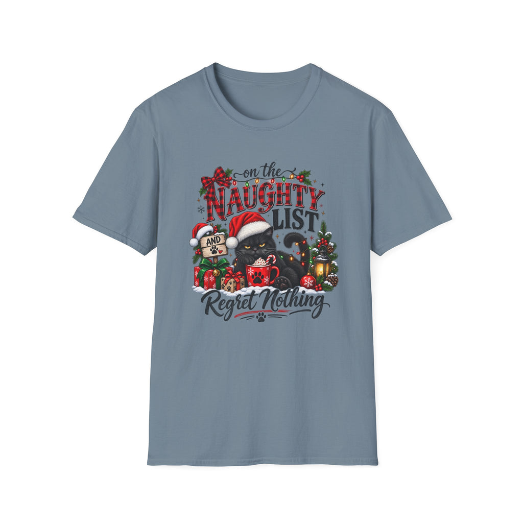 Naughty Cat Christmas List T-Shirt