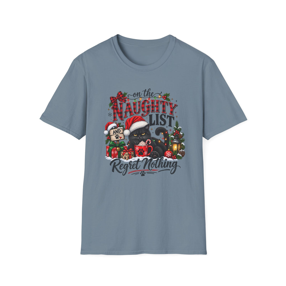 Naughty Cat Christmas List T-Shirt