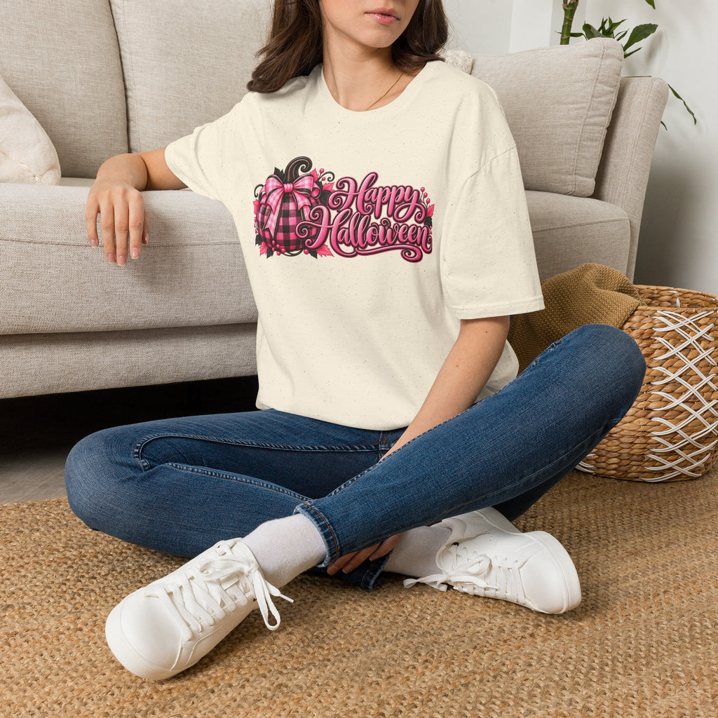 Happy Halloween Plaid Pumpkin T-Shirt