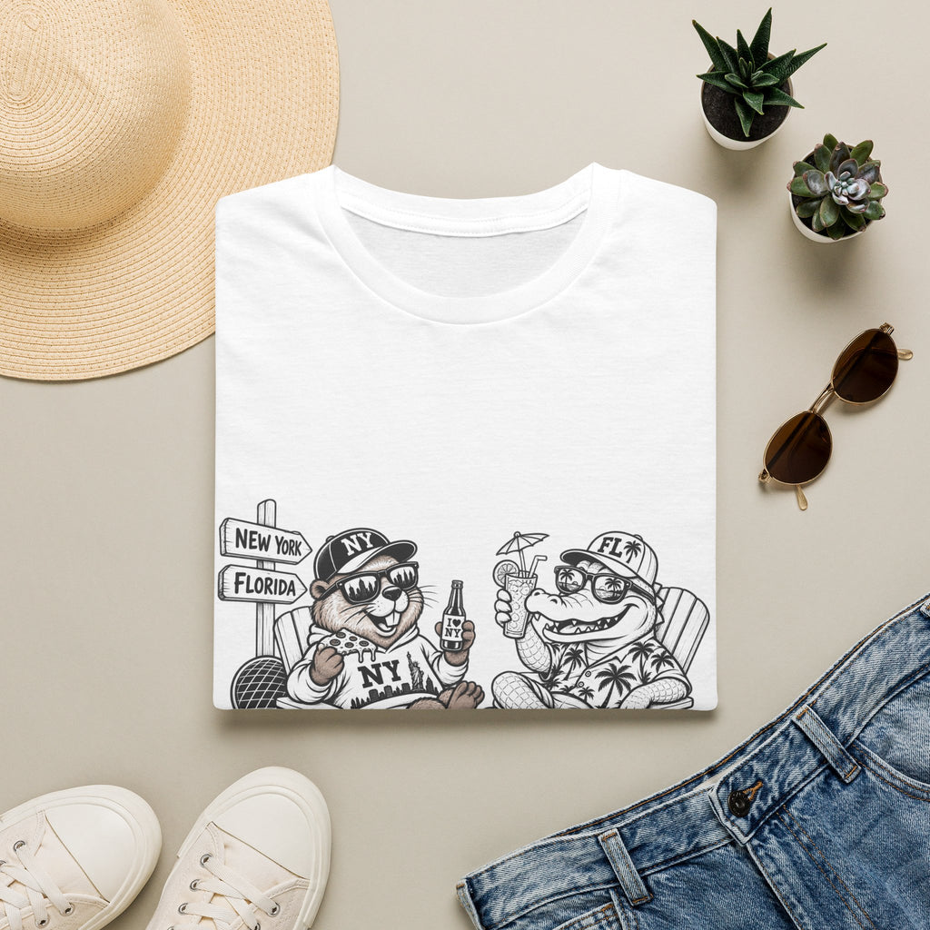 NY Beaver Meets FL Gator Same Vibes Different Place T-Shirt