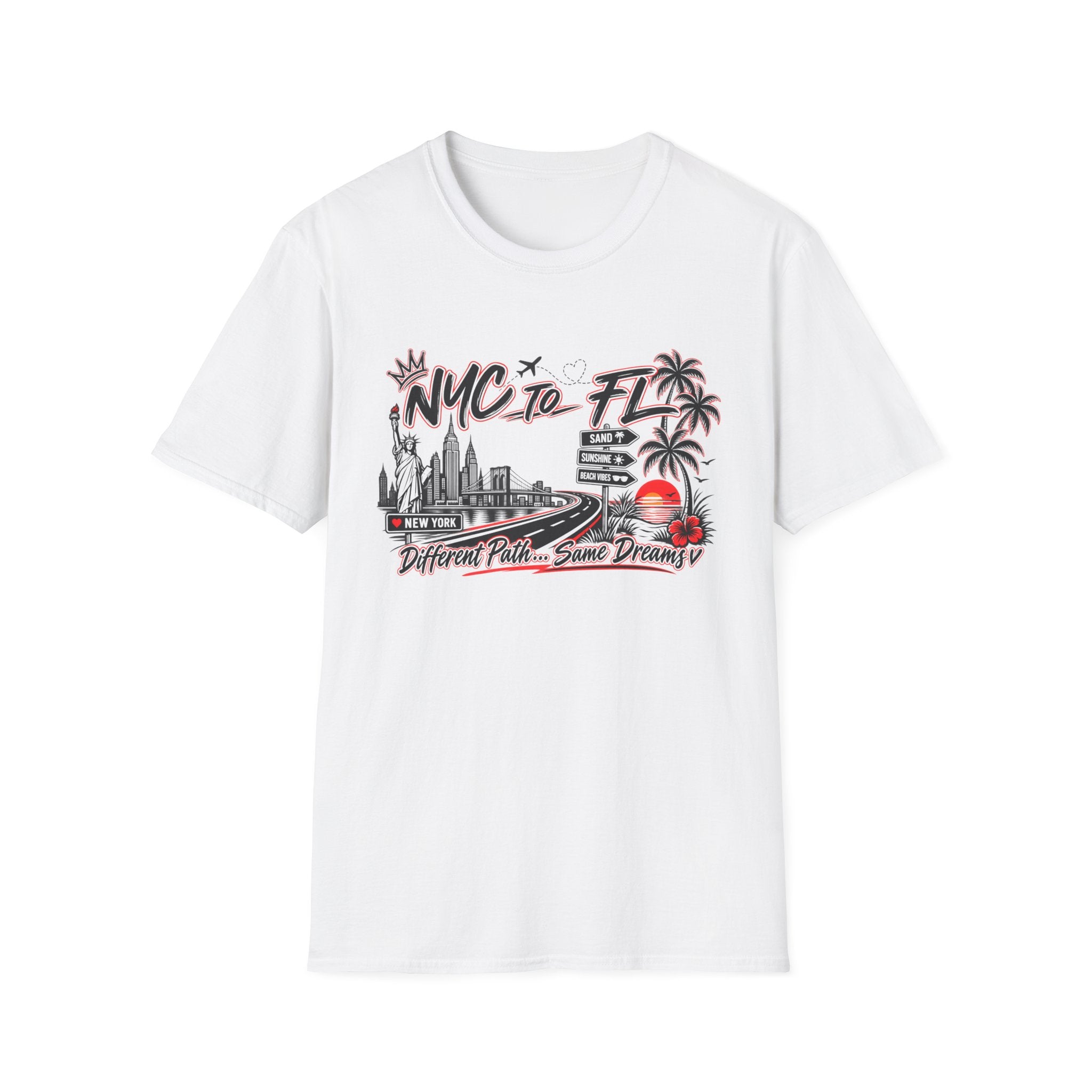 NY to FL Different Path Same Dreams T-Shirt