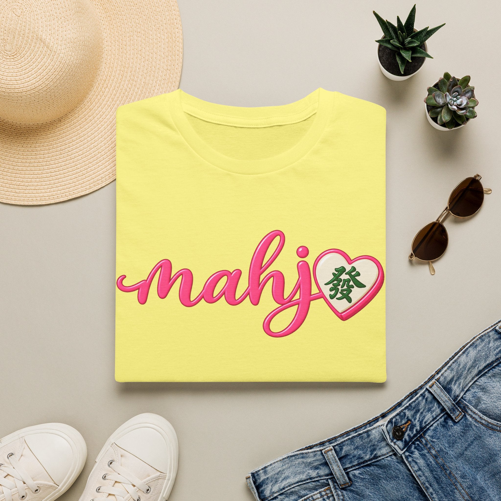Mahj Pink Script T-Shirt