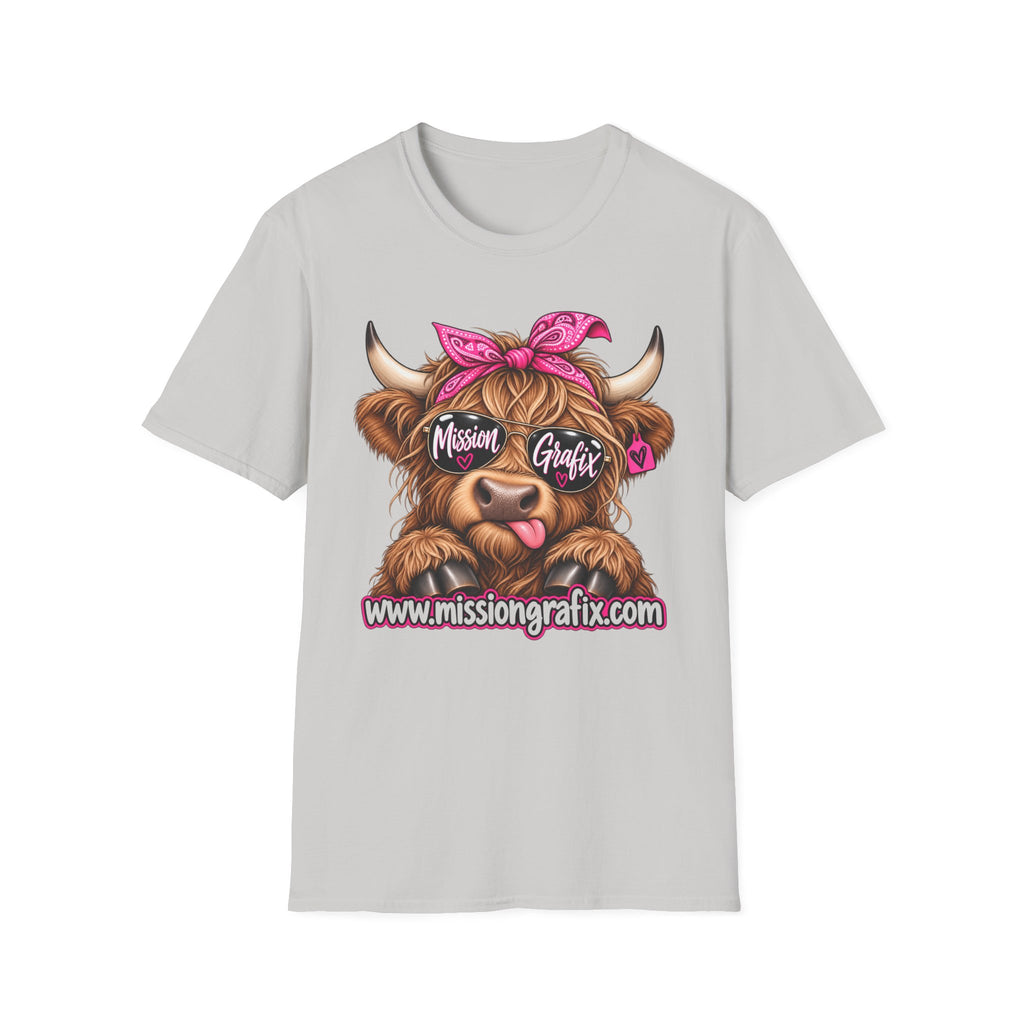 Mission Grafix Highland Cow Pink - T-Shirt