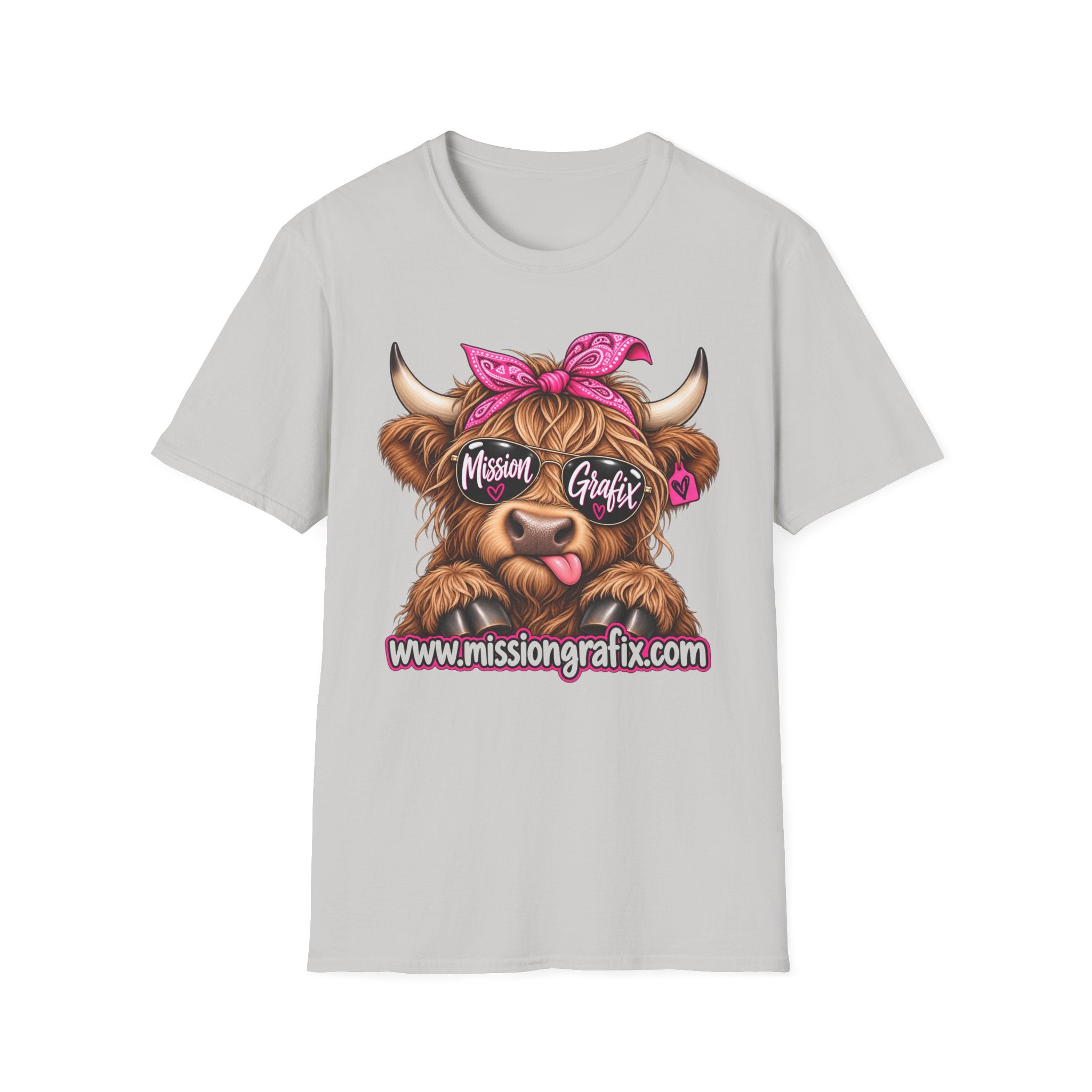 Mission Grafix Highland Cow Pink - T-Shirt