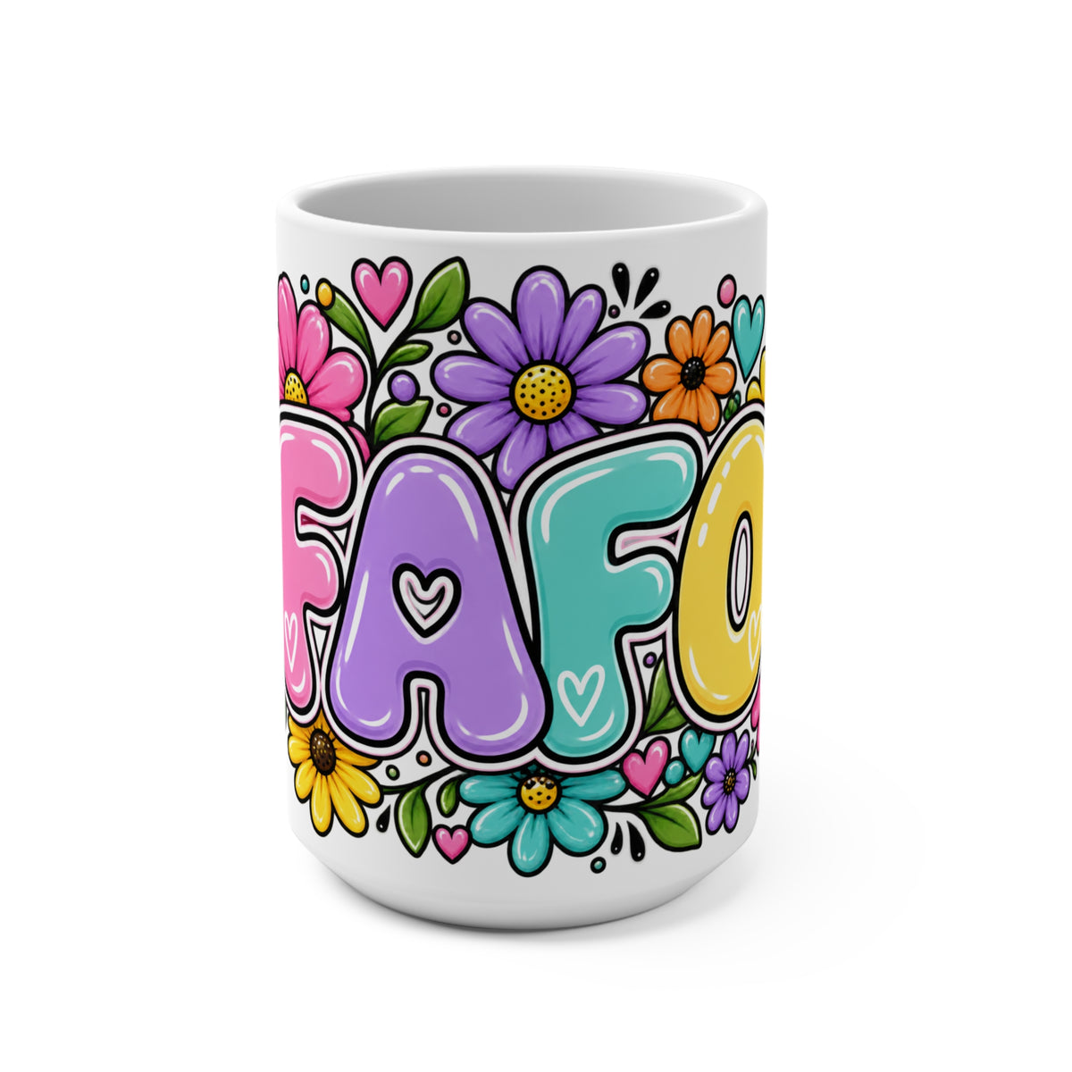 FAFO Bright Floral Lettering Mug