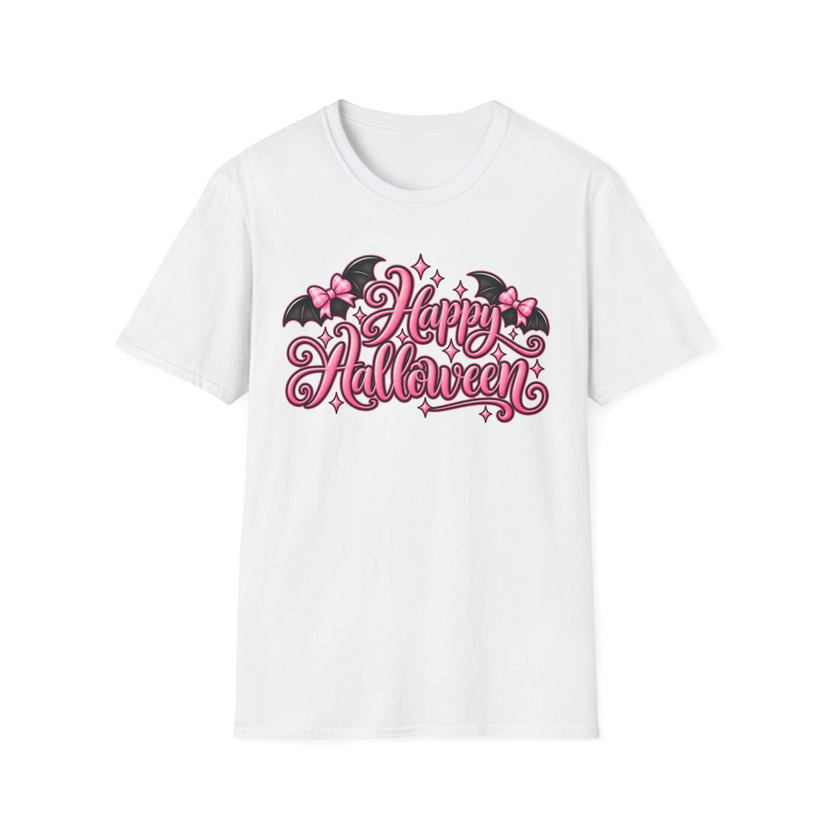 Pink Happy Halloween Coquette Bats T-Shirt
