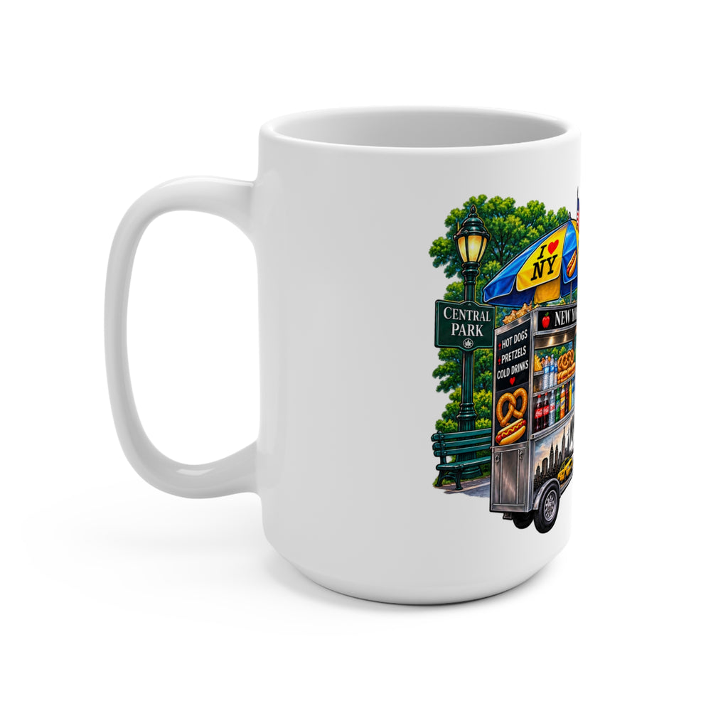 Dirty Dogs NYC Hot Dog Cart Mug | New York City Street Food Coffee Cup