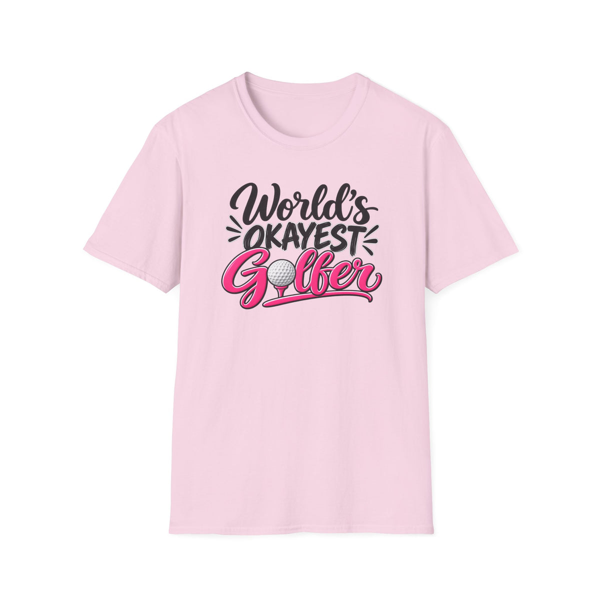 World's Okayest Golfer Pink T-Shirt
