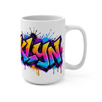 Brooklyn graffiti name mug | Colorful street art typography 15oz