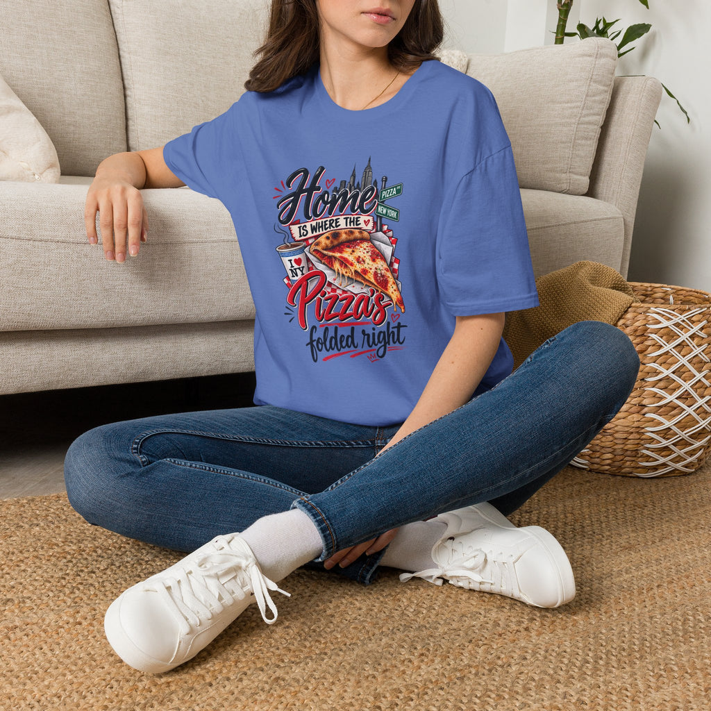 Home Is Where the Pizza Is Folded Right T-Shirt