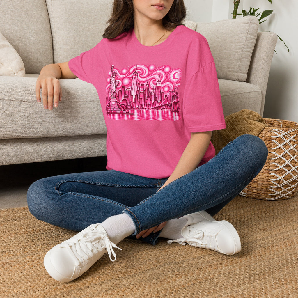 Pink New York City Skyline T-Shirt