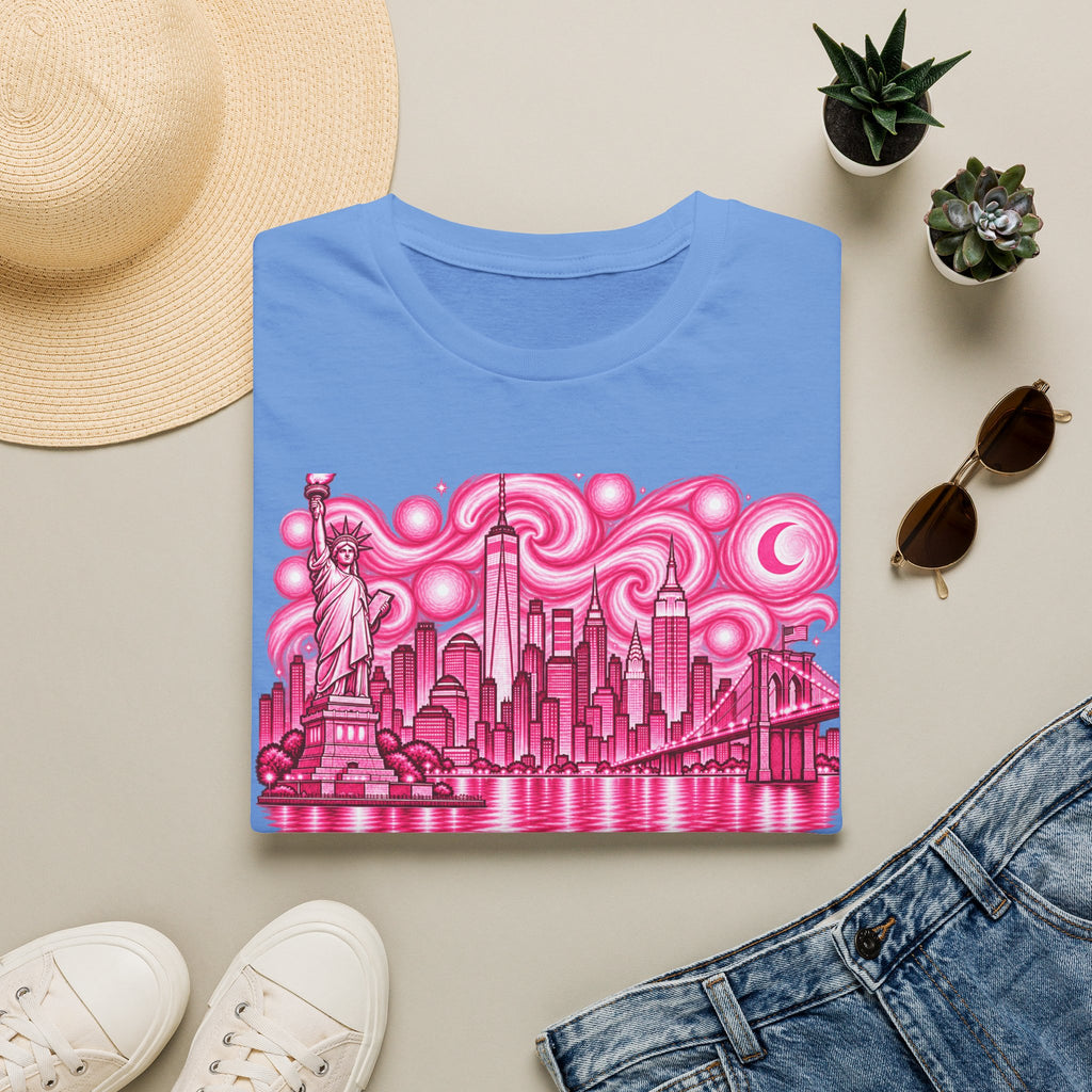 Pink New York City Skyline T-Shirt