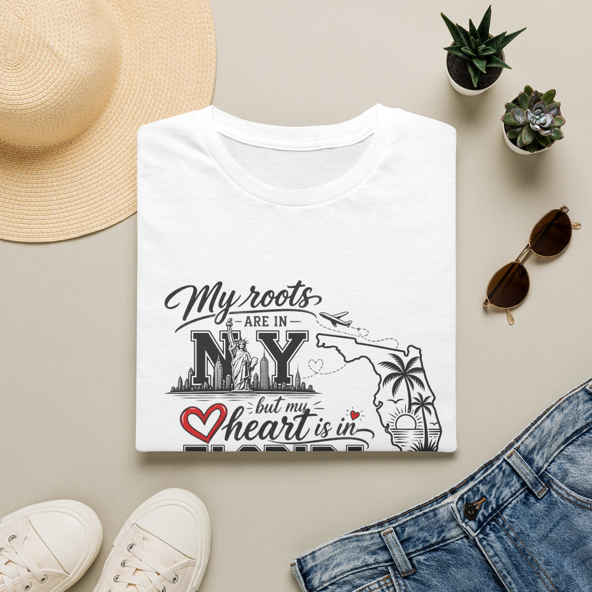 My Roots are in NY and heart is in FL T-Shirt