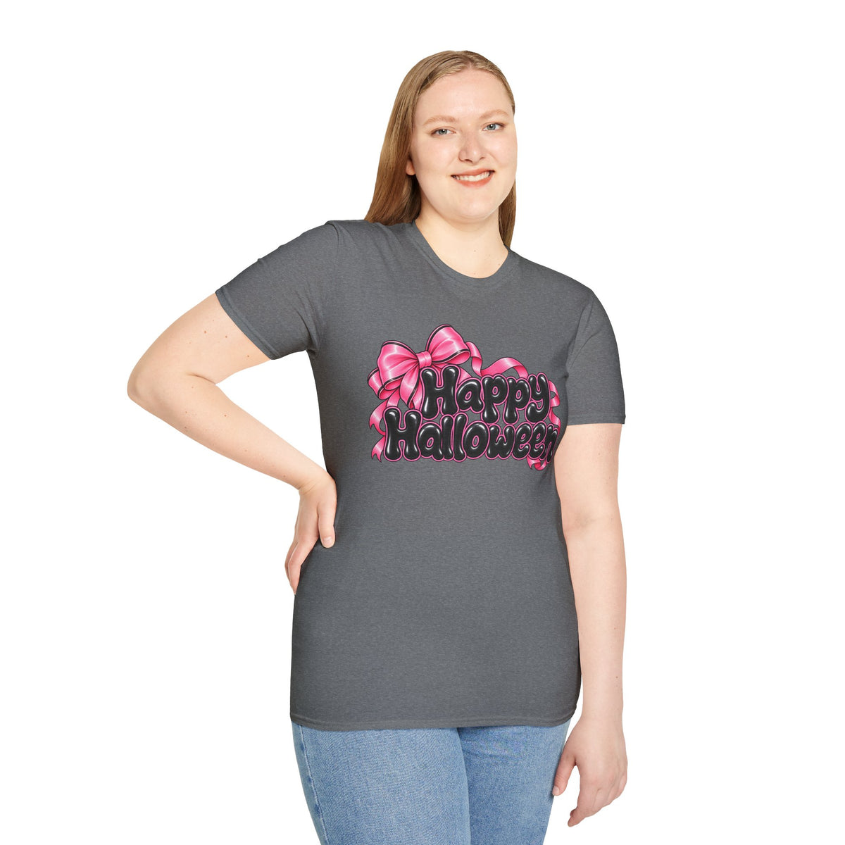 Pink Bow Happy Halloween T-Shirt
