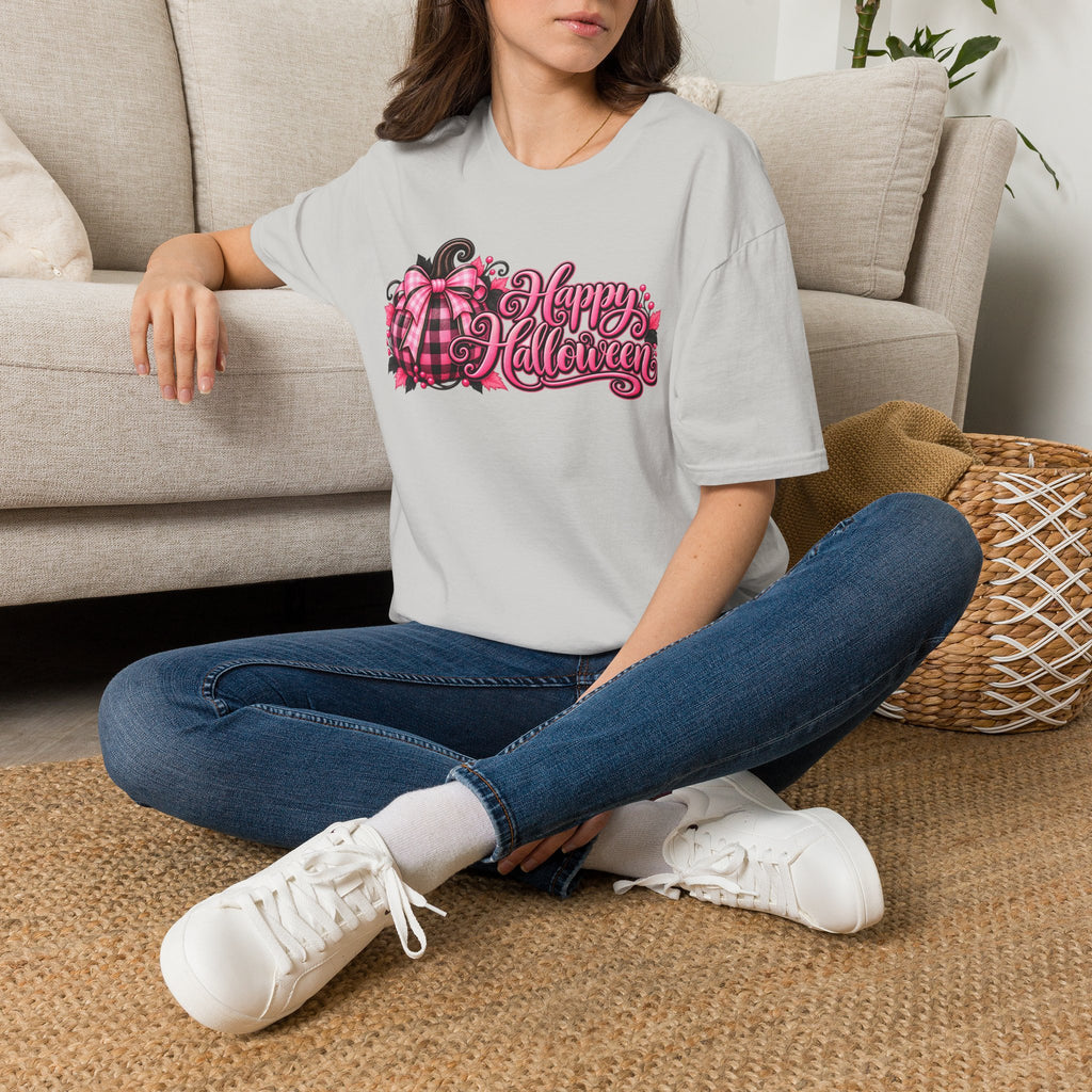 Happy Halloween Plaid Pumpkin T-Shirt