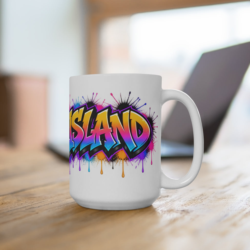 Staten Island graffiti art mug | Colorful street art 15oz