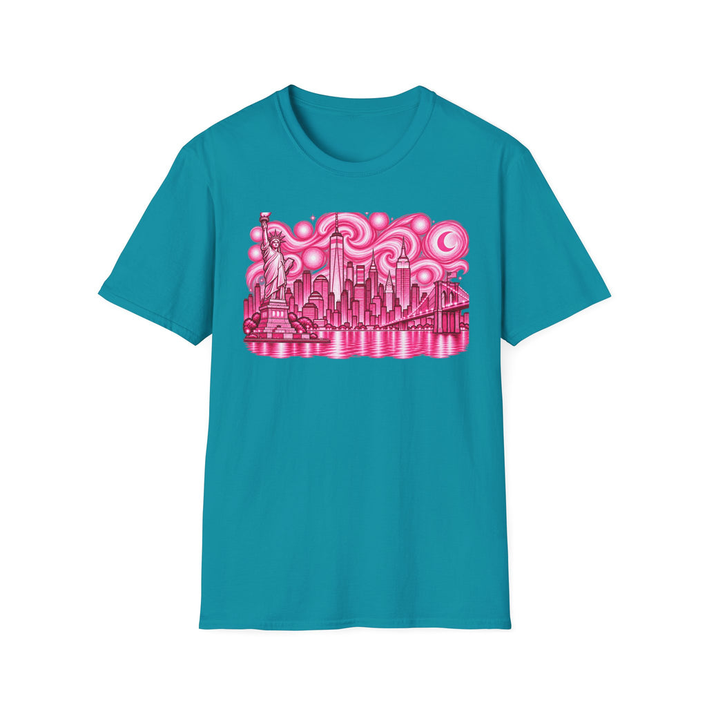 Pink New York City Skyline T-Shirt