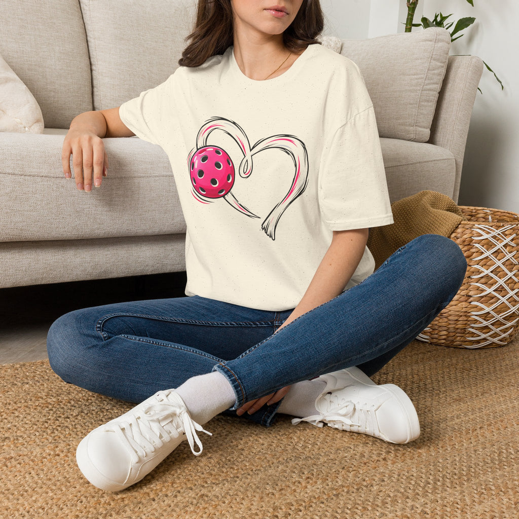 Pink Pickle Ball Heart T-Shirt