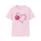 Pink Pickle Ball Heart T-Shirt