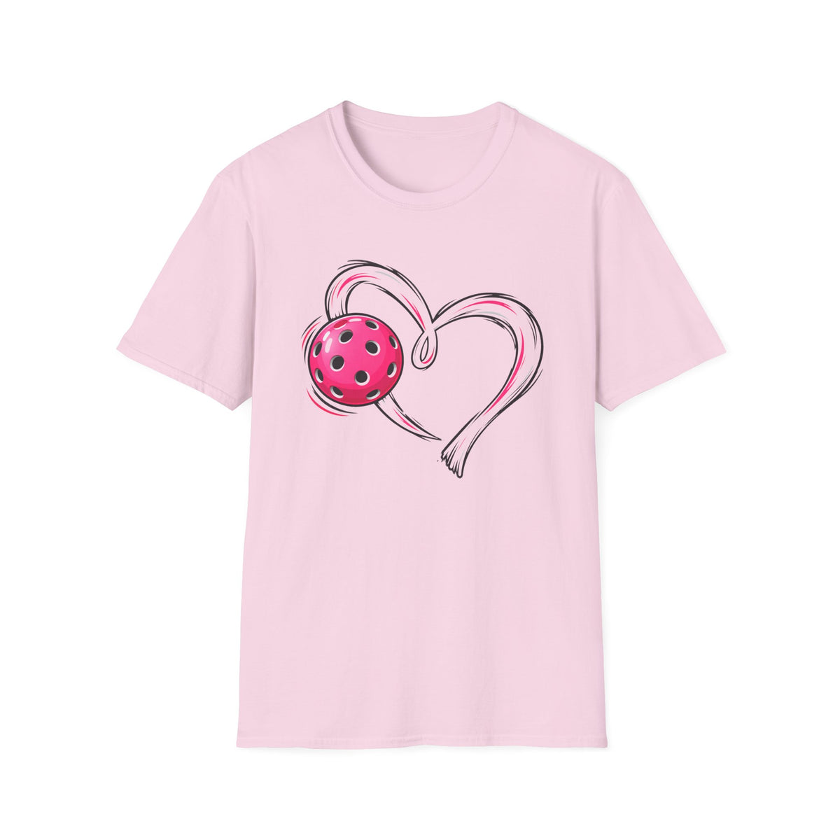 Pink Pickle Ball Heart T-Shirt