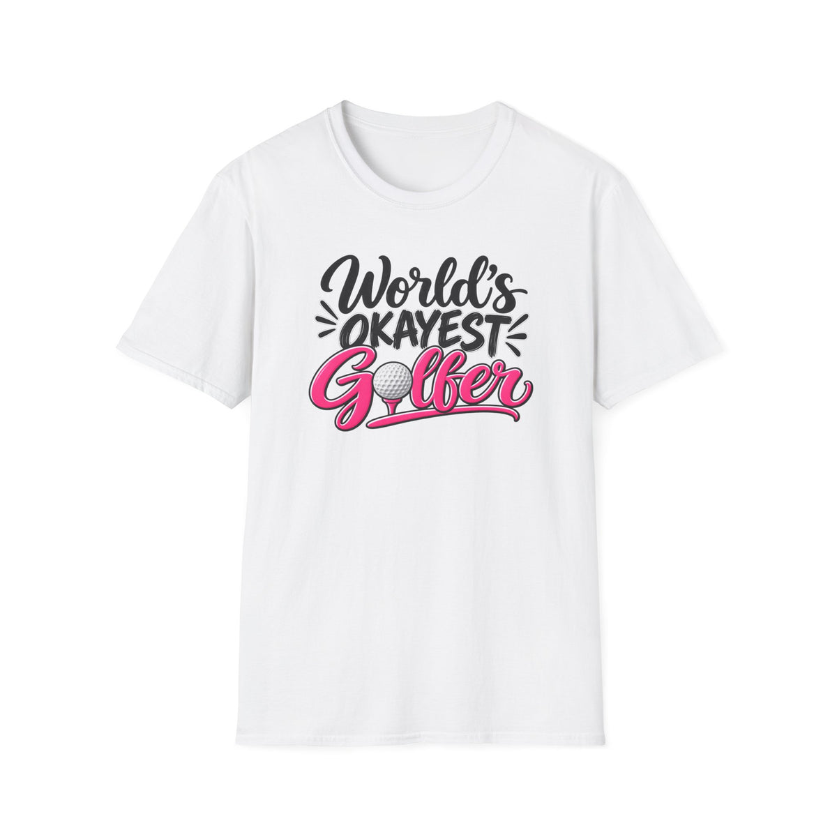 World's Okayest Golfer Pink T-Shirt
