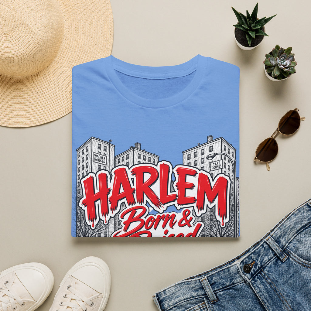 Harlem Born & Raised Red Letters T-Shirt