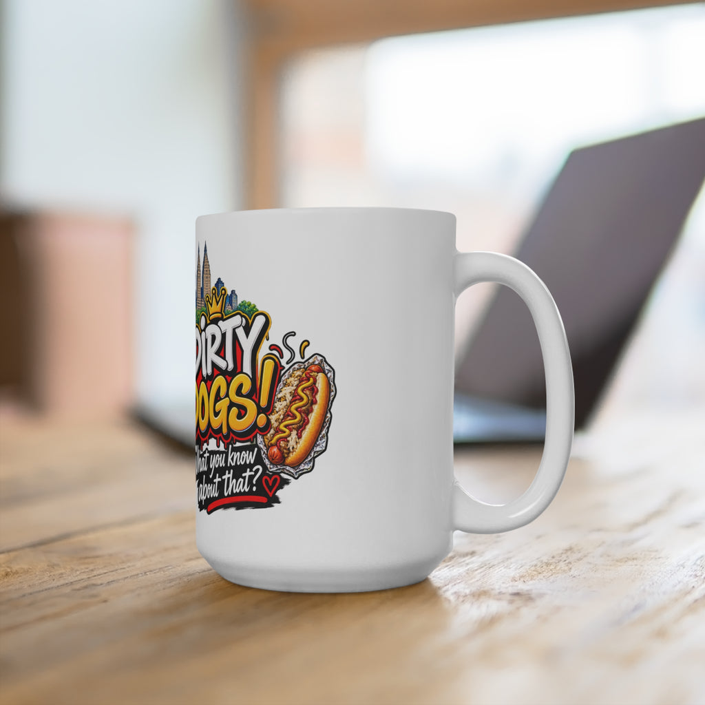 Dirty Dogs NYC Hot Dog Cart Mug | New York City Street Food Coffee Cup