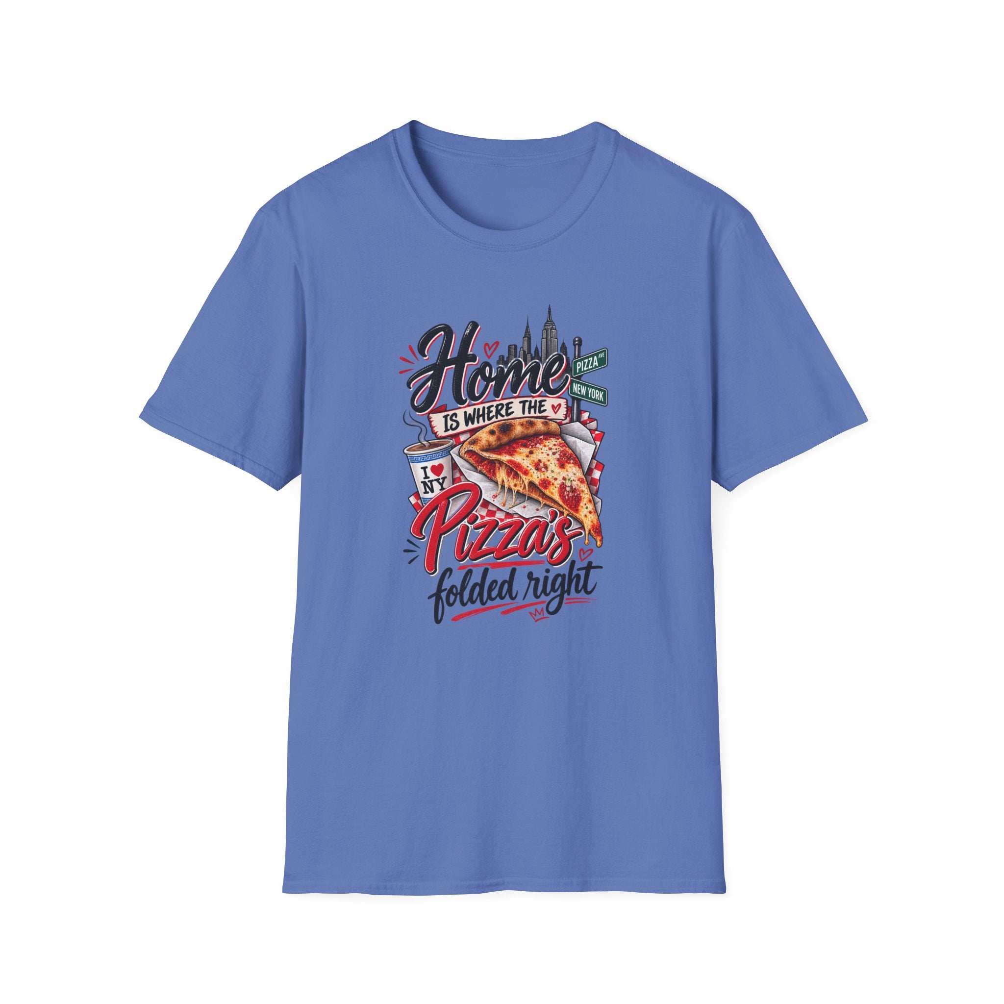 Home Is Where the Pizza Is Folded Right T-Shirt