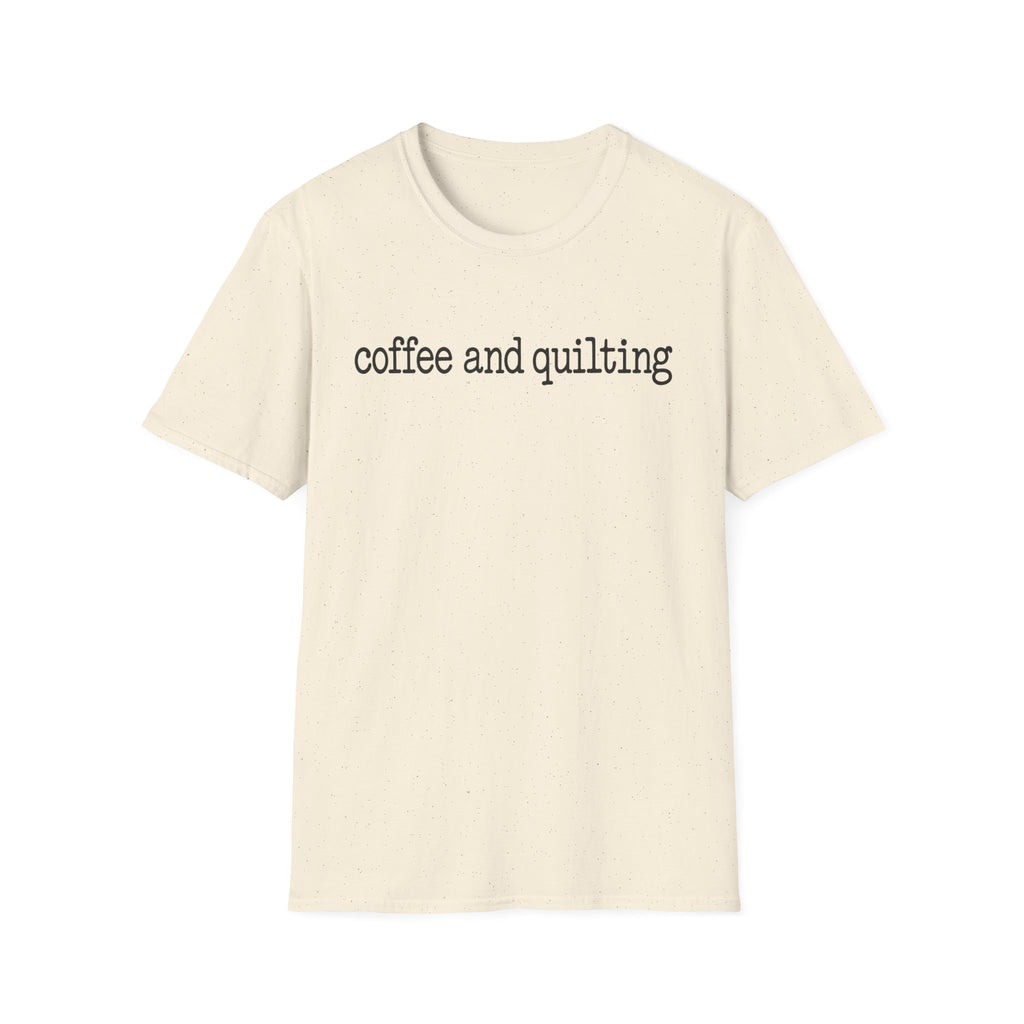 Coffee and Quilting Typewriter Logo T-Shirt