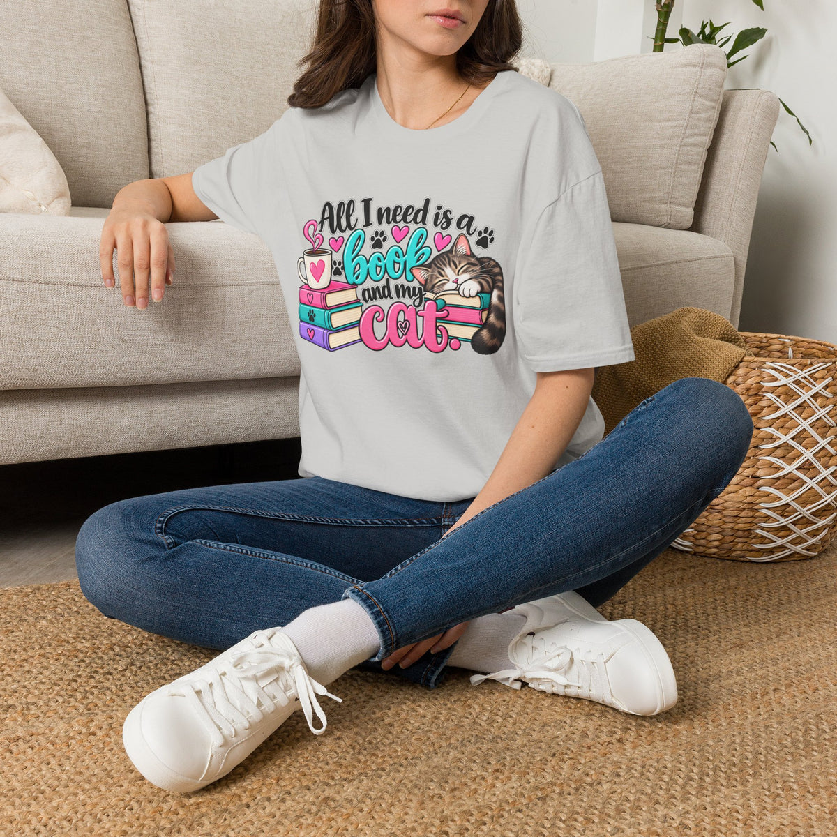 All I Need is a Book & My Cat T-Shirt