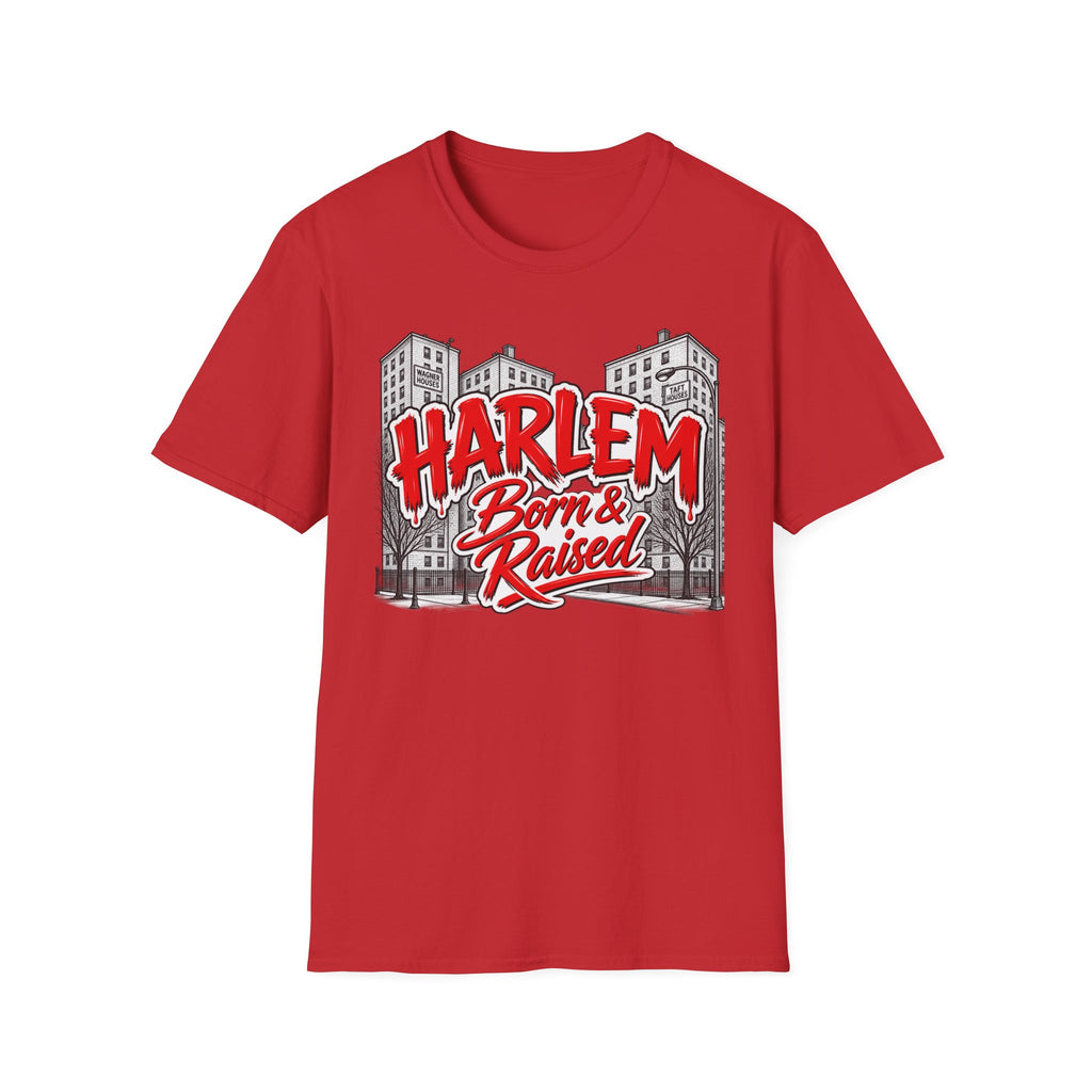 Harlem Born & Raised Red Letters T-Shirt