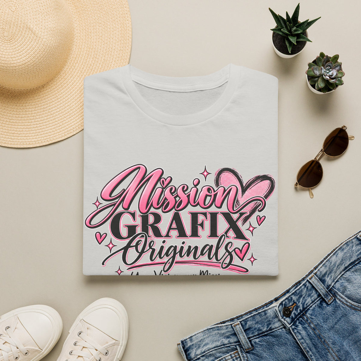 Mission Grafix Pink Heart T-Shirt