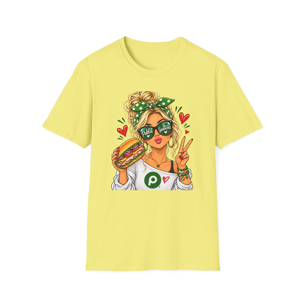 Publix Sandwiches Influencer Girl (Black Hair) T-Shirt