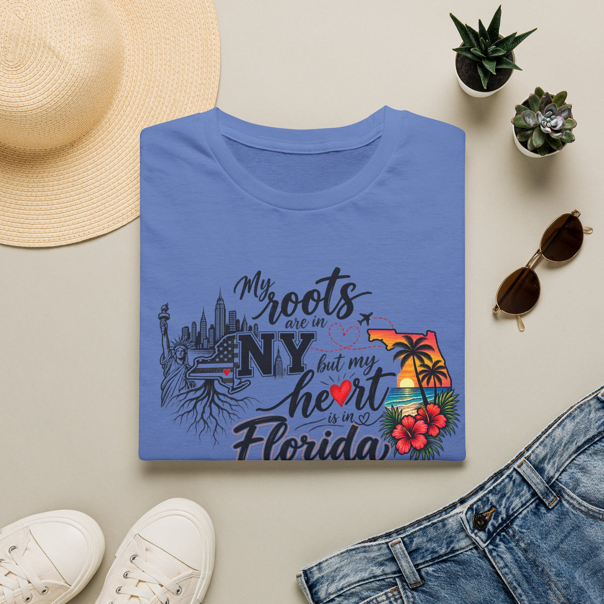 My Roots are in NY and My Heart is in FL II T-Shirt